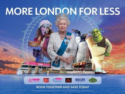 3-Attraction Pass: London Eye, Sea Life London & Shrek's Adventure