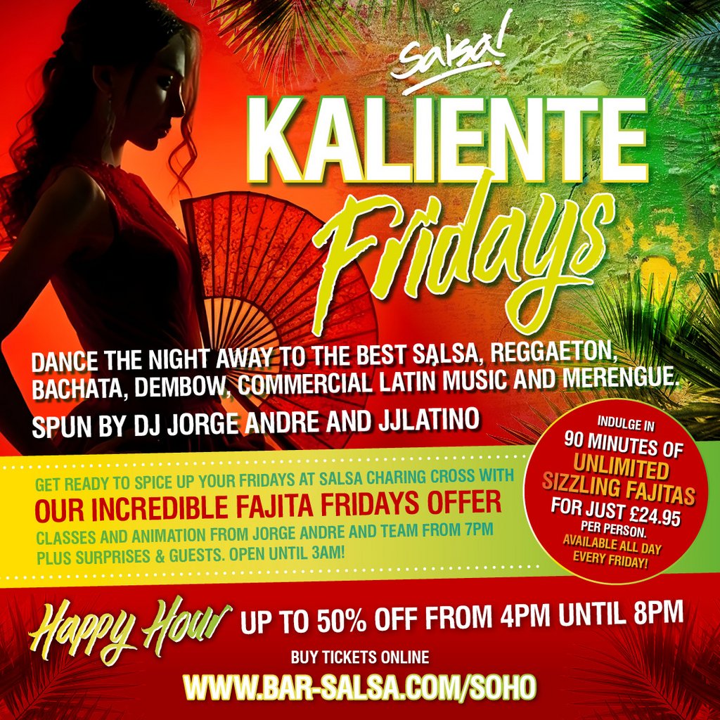 Kaliente Fridays FREE Entry B4 7pm - Dance Class 7pm HappyHr | Event in London | AllEvents