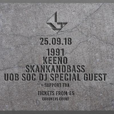 1991, Keeno, Skankandbass, // Groundsound Freshers Tickets | Lakota Bristol | Tue 25th September 2018 Lineup