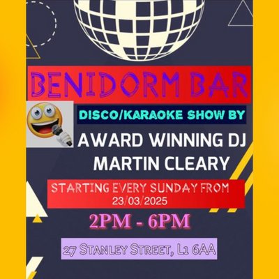 Disco & Karaoke Show with Martin Cleary @ Benidorm Bar