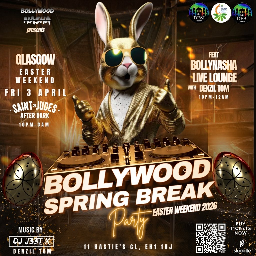 Bollywood Spring Break Party + LIVE Lounge: Glasgow: Easter 2026
