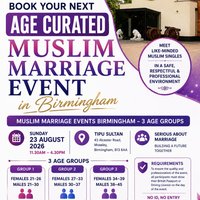 Muslim Marriage Events Birmingham - 3 Age Groups at Tipu Sultan