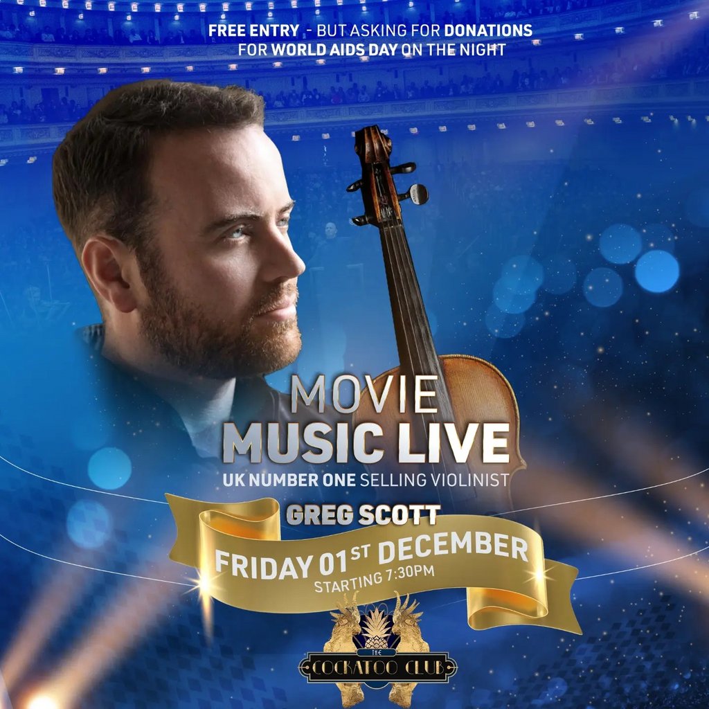 Movie Music Live with Greg Scott The Cockatoo Club Manchester Fri