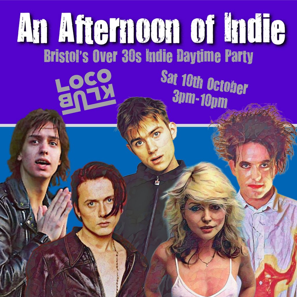 An Afternoon of Indie: BRISTOL (over 30s only), 3pm-7pm Image