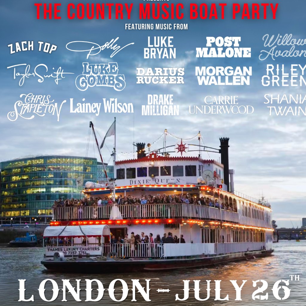 Rhinestone Rodeo: The Country boat party - London 26th July