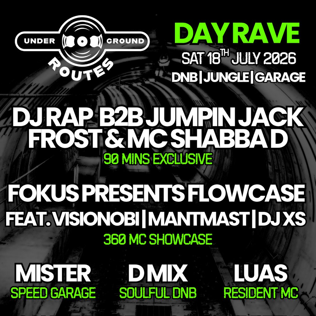 Tickets: Underground Routes - DJ Rap B2B Jumpin Jack Frost & MC