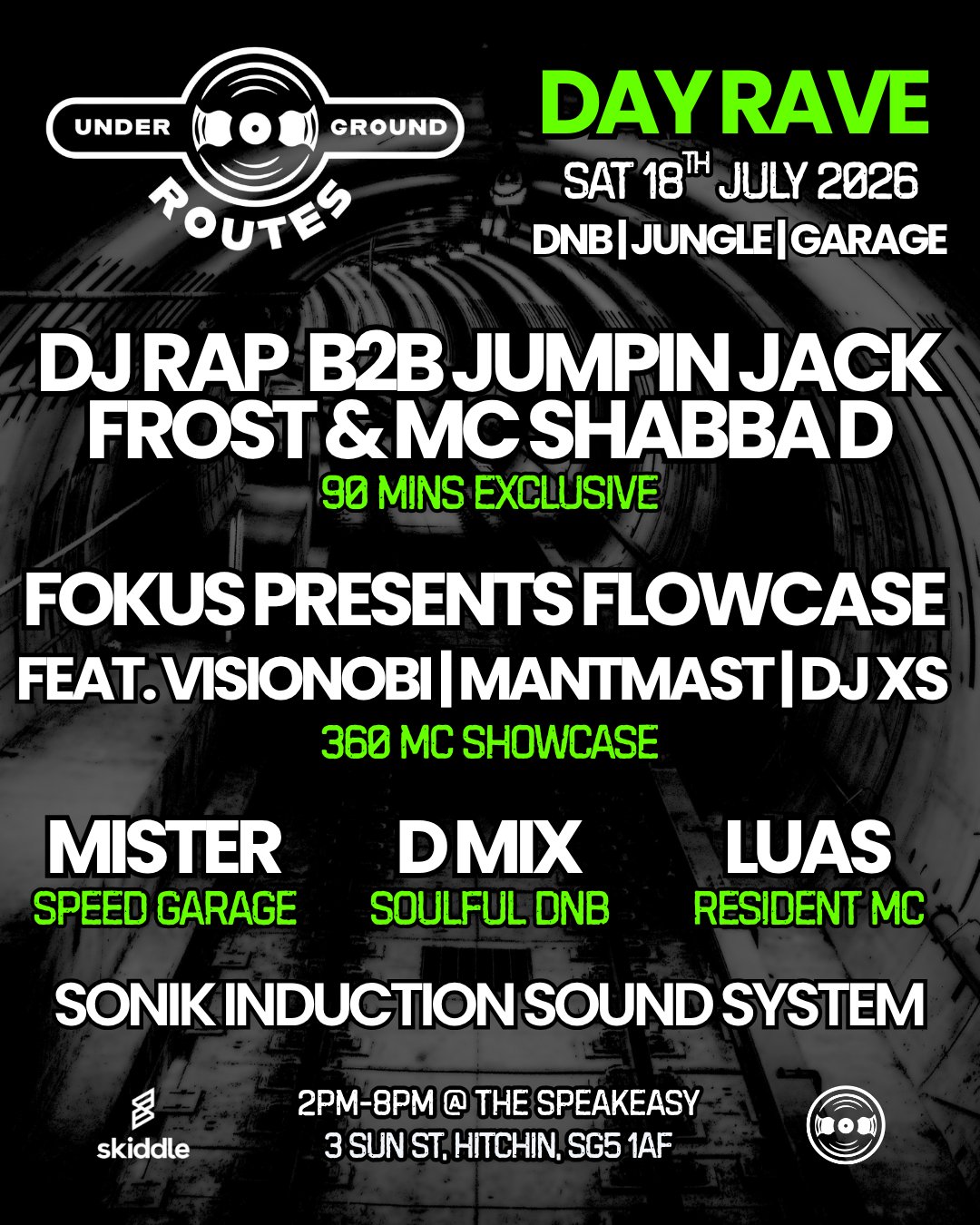 Tickets: Underground Routes - DJ Rap B2B Jumpin Jack Frost & MC