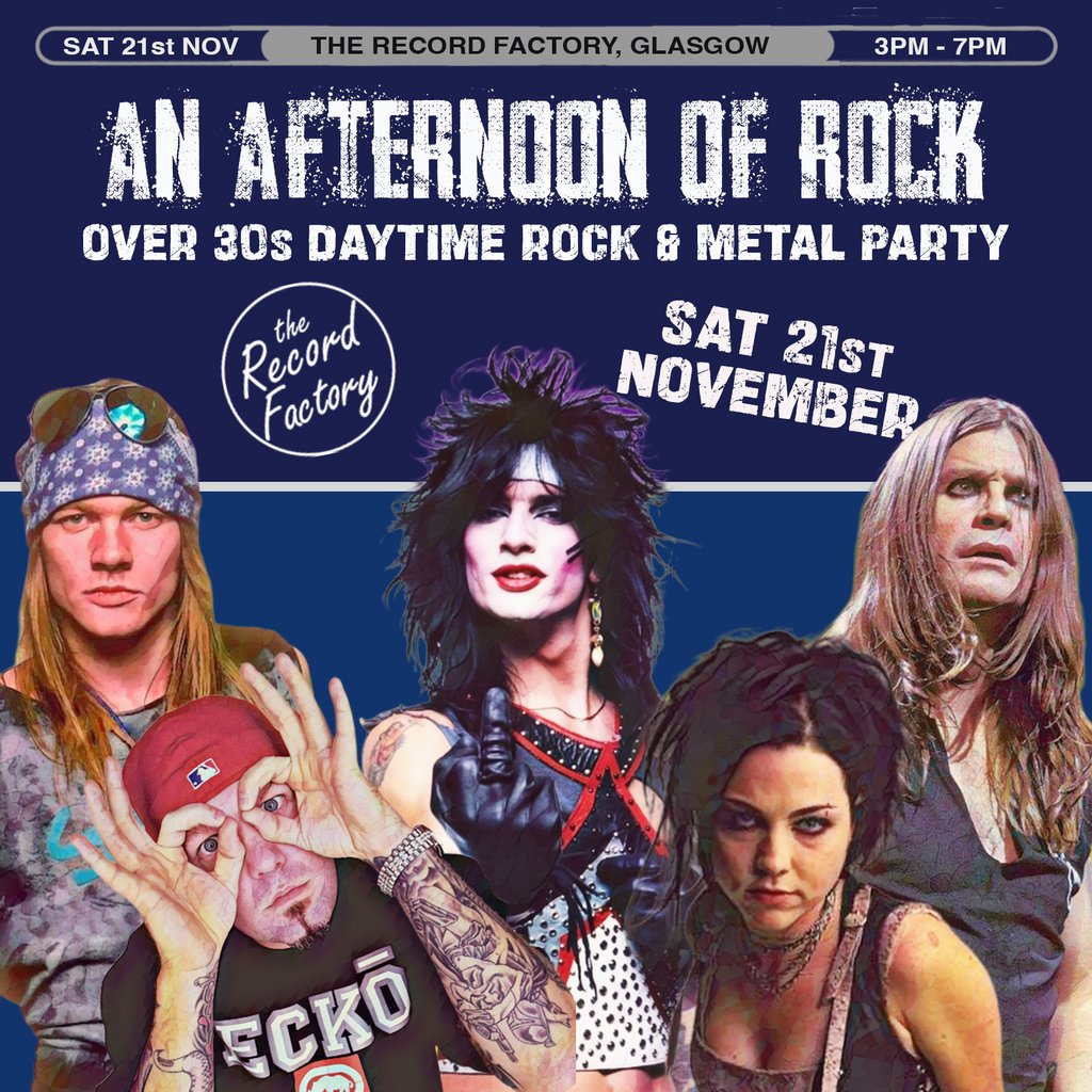 An Afternoon of Rock: GLASGOW (Over 30s Rock/Metal) 3pm-7pm Image
