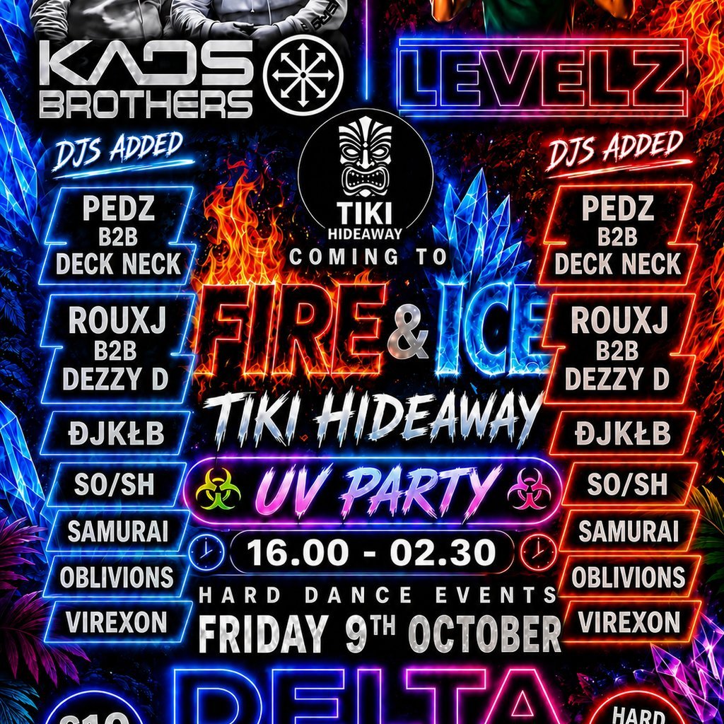 DELTA BIRTHDAY BASH uv party — gig artwork