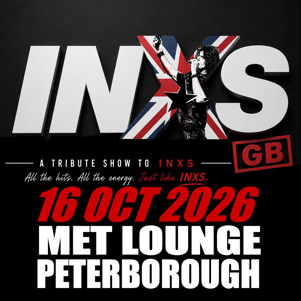 INXS (GB) + special guests Hung Up — gig artwork