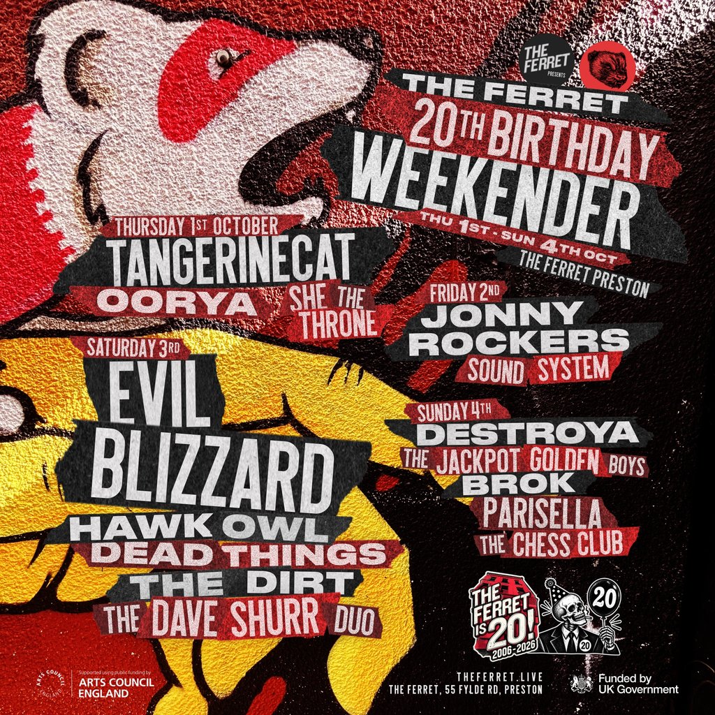 The Ferret 20th Weekender ft Evil Blizzard, tAngerinecAt & more