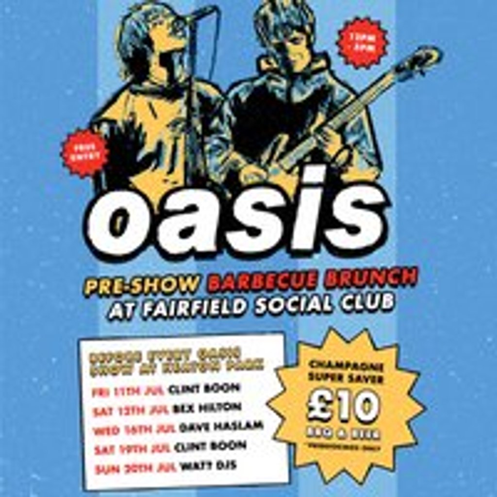 Oasis Pre-Show BBQ Brunch with Clint Boon | Event in Manchester | AllEvents