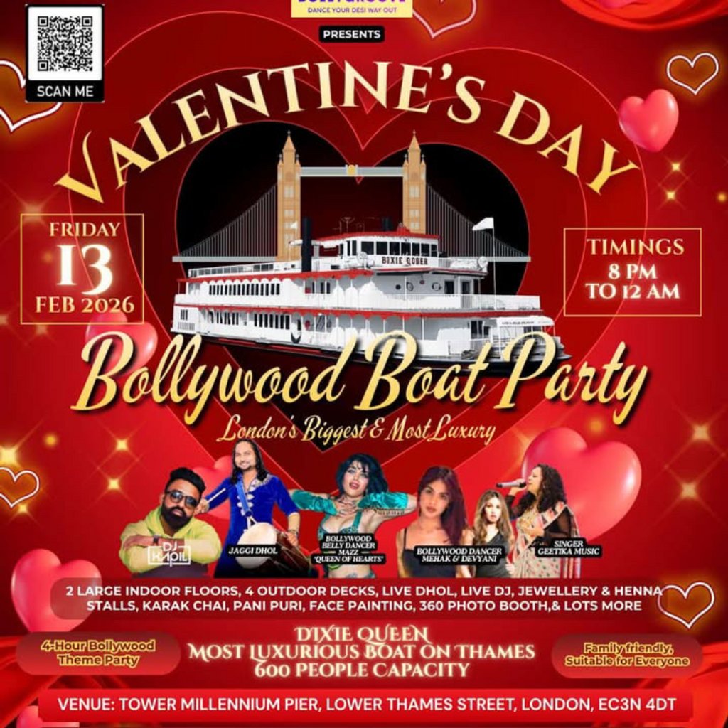 LONDON'S BIGGEST & MOST LUXURY VALENTINE'S DAY BOLLYWOOD Boat Pa