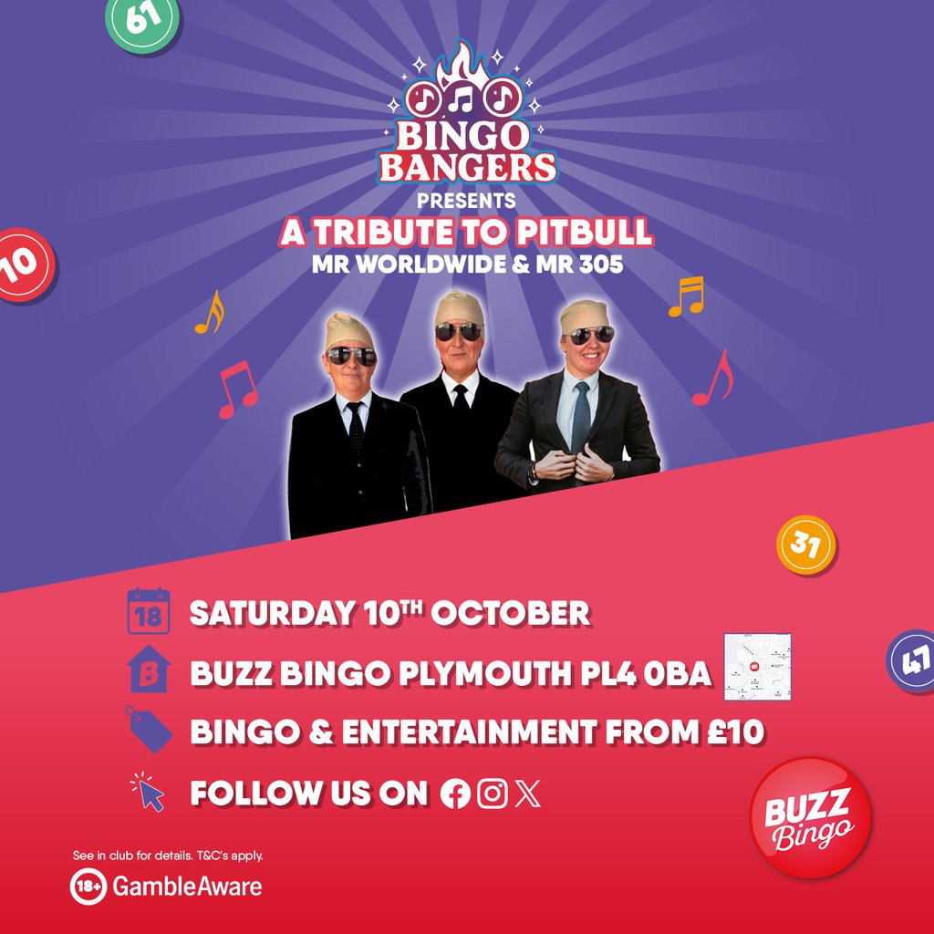 A tribute to Pitbull - Buzz Bingo Plymouth 10/10/2026 at Buzz Bingo Plymouth, Plymouth
