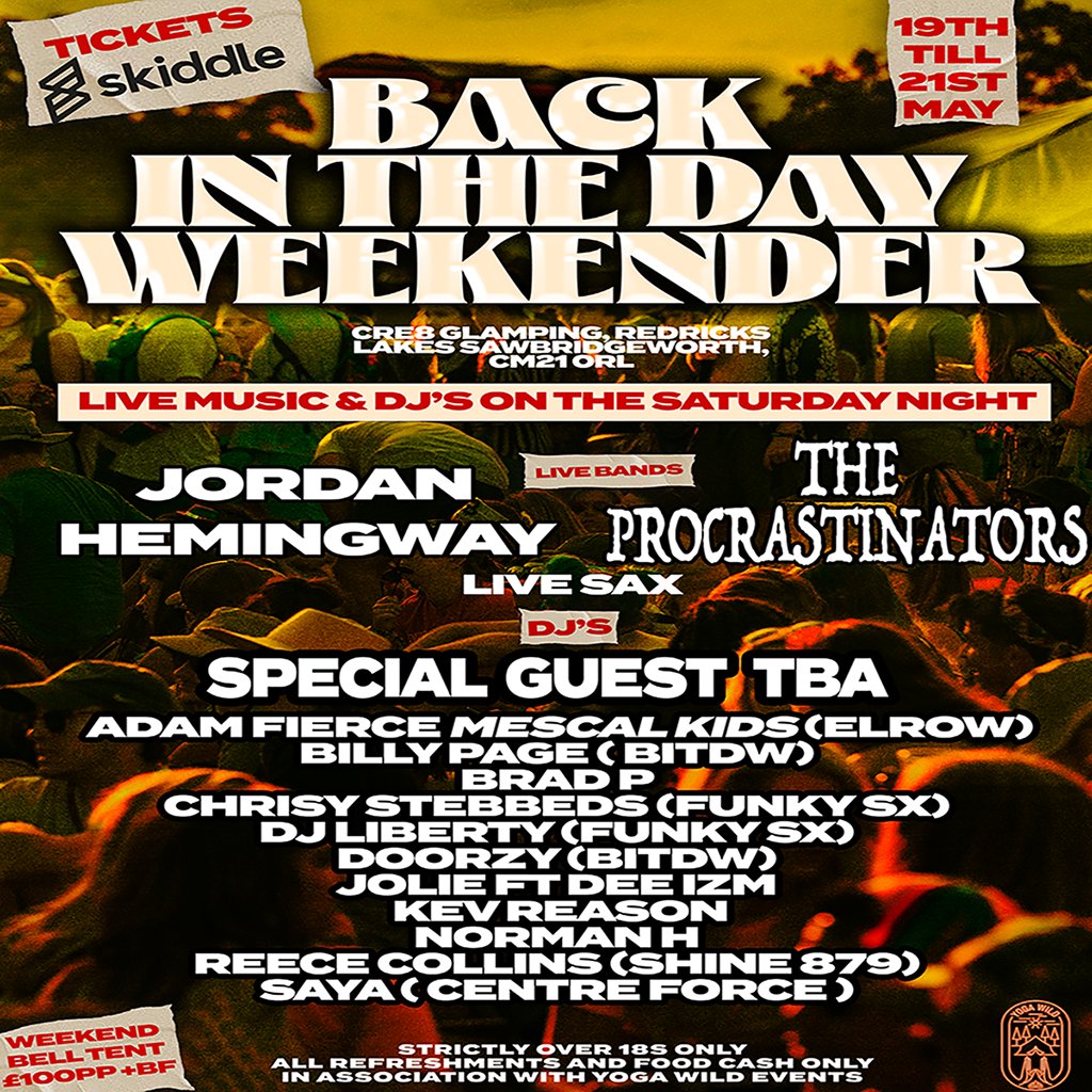 Venue Back In The Day Weekender Festival 2023 Cre8 Glamping Redricks