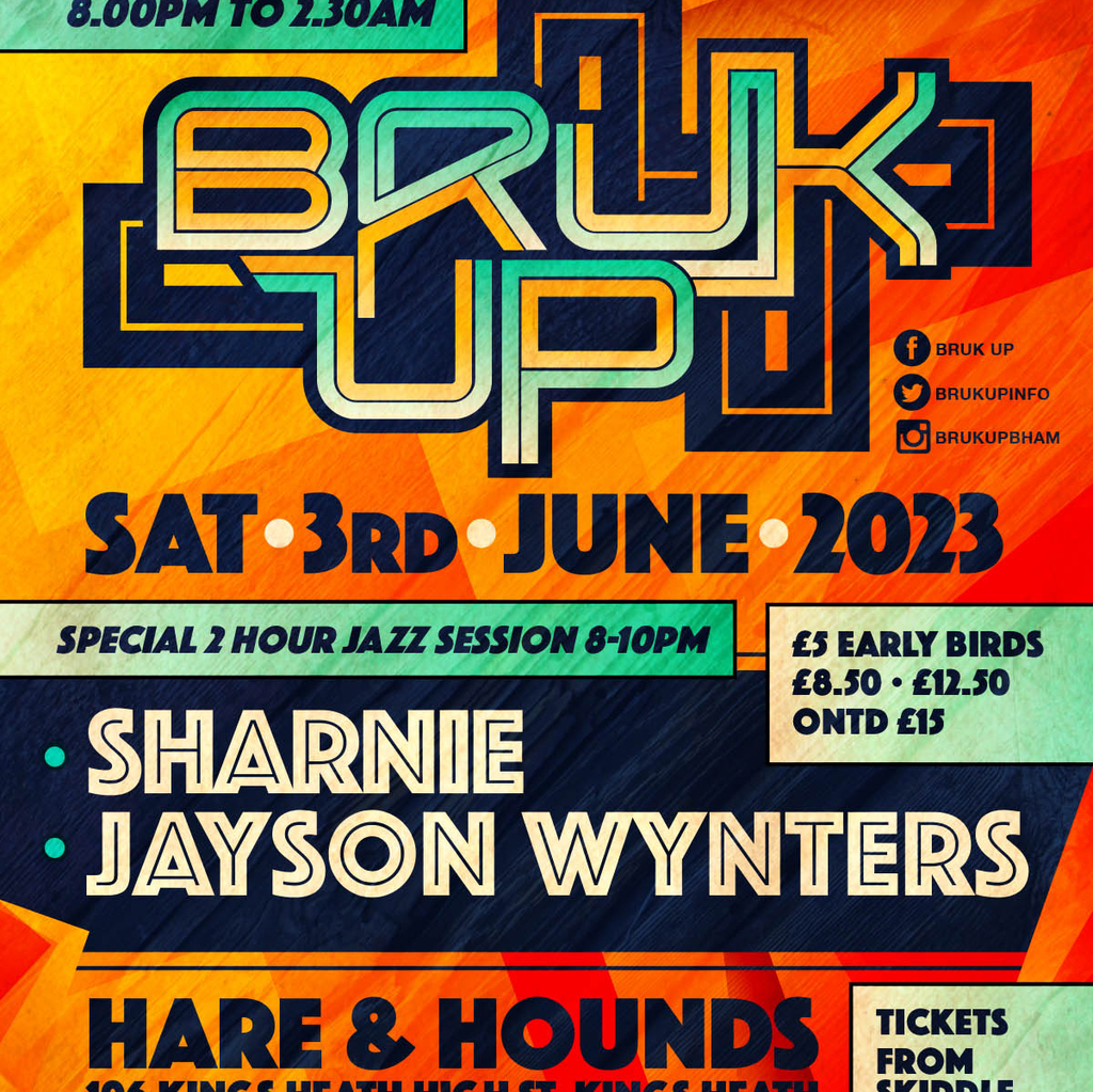 Bruk Up Hare And Hounds Kings Heath Birmingham Sat 3rd June 2023 Lineup