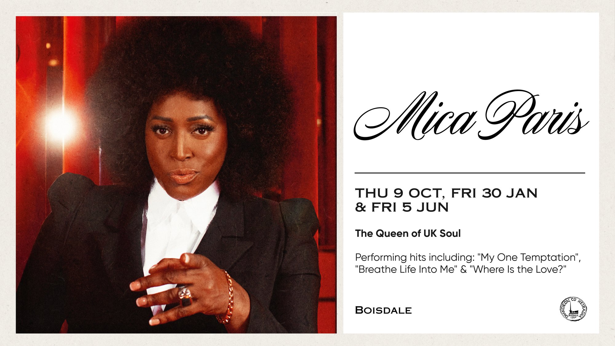 Tickets: Mica Paris | Boisdale Of Canary Wharf London Fri 05 June 2026