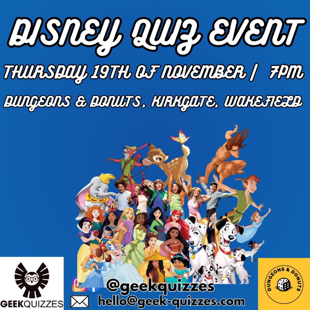 Disney Quiz Event at Dungeons And Donuts, Wakefield