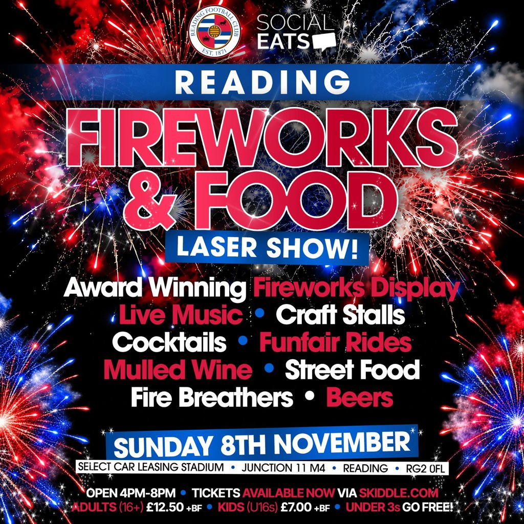 Reading Football Club Fireworks & Food 2026 at Reading Football Club, Reading