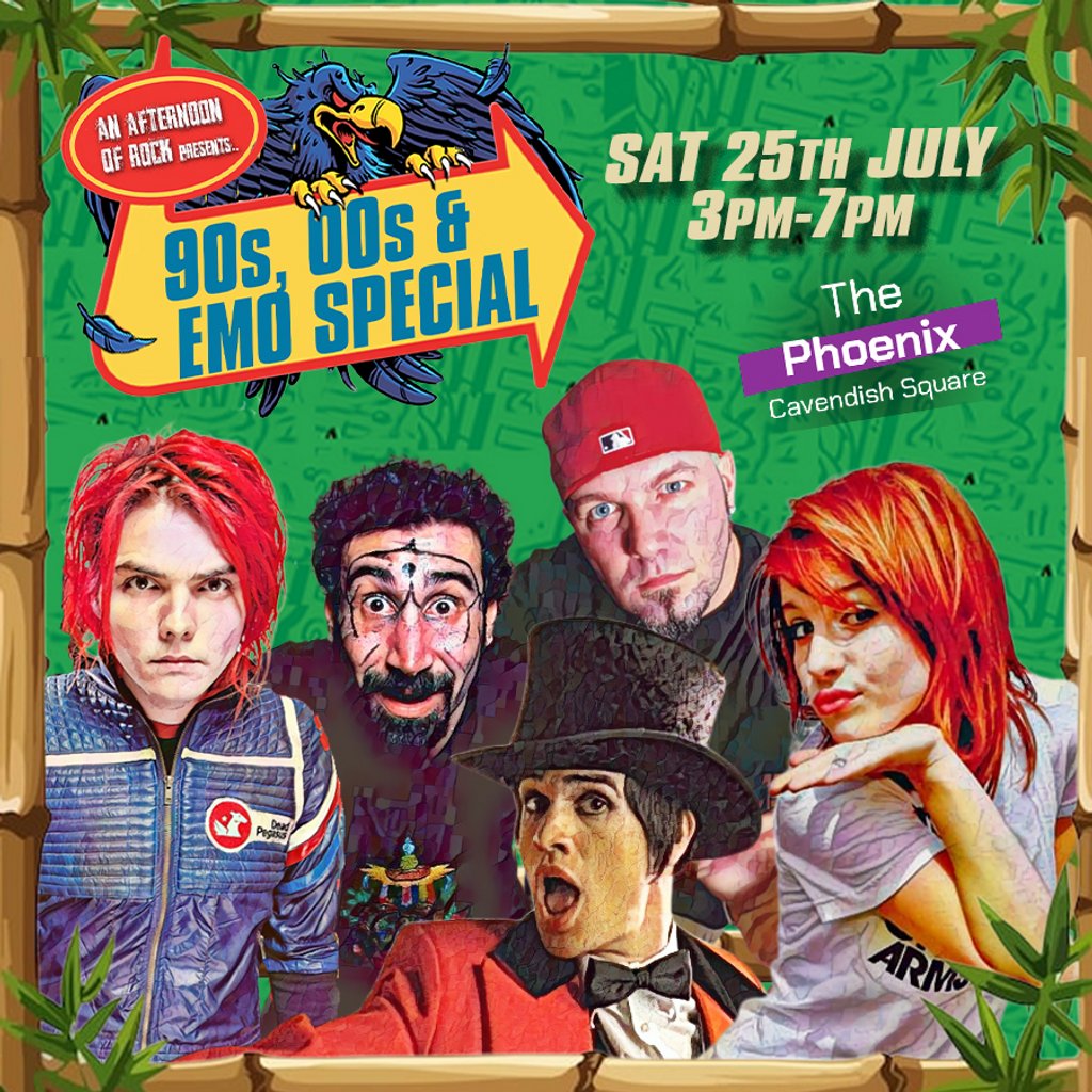 An Afternoon of Rock: Emo, 90s & 00s Daytime Special (3pm-7pm)