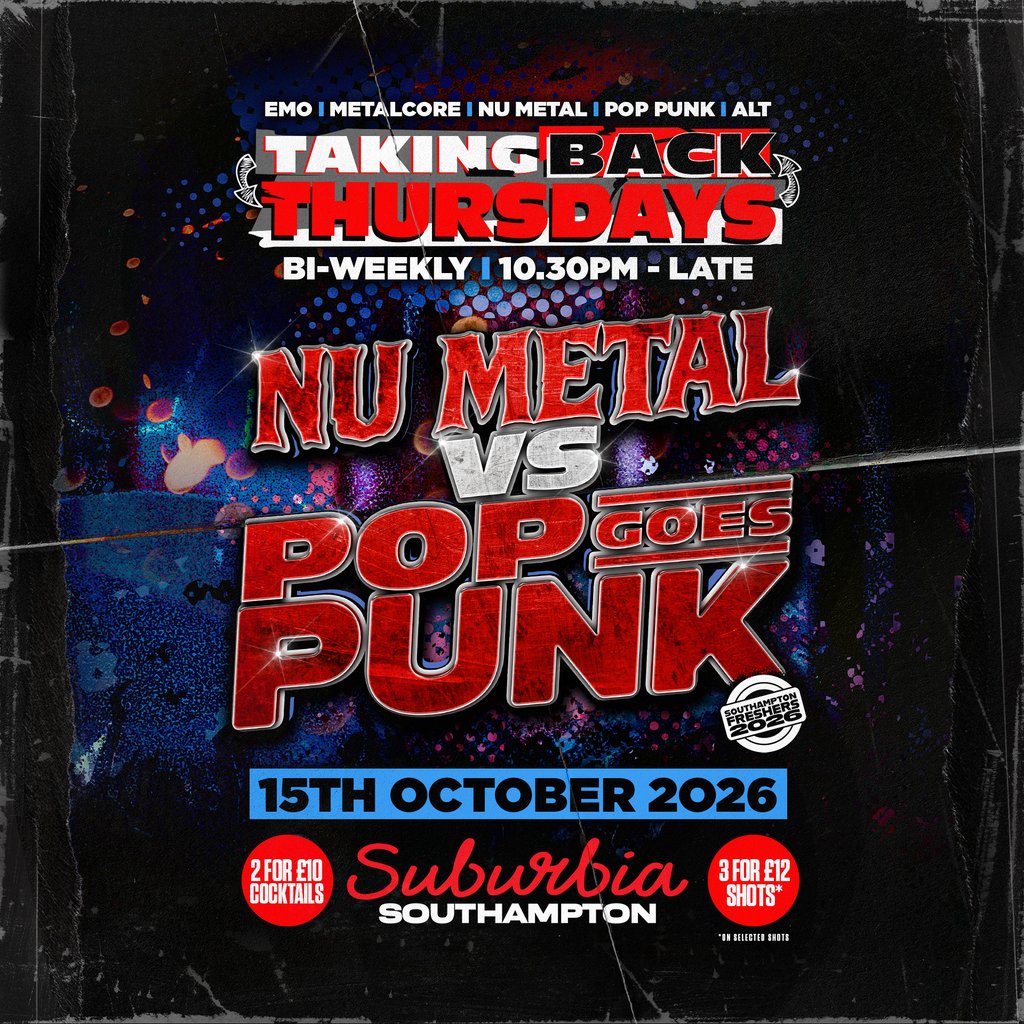 Taking Back Thursdays: Nu Metal VS Pop Punk — gig artwork