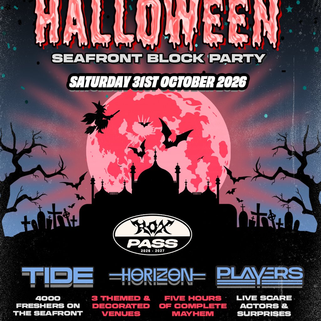 Halloween SEAFRONT BLOCK PARTY 31.10.26 at Horizon Club, Brighton