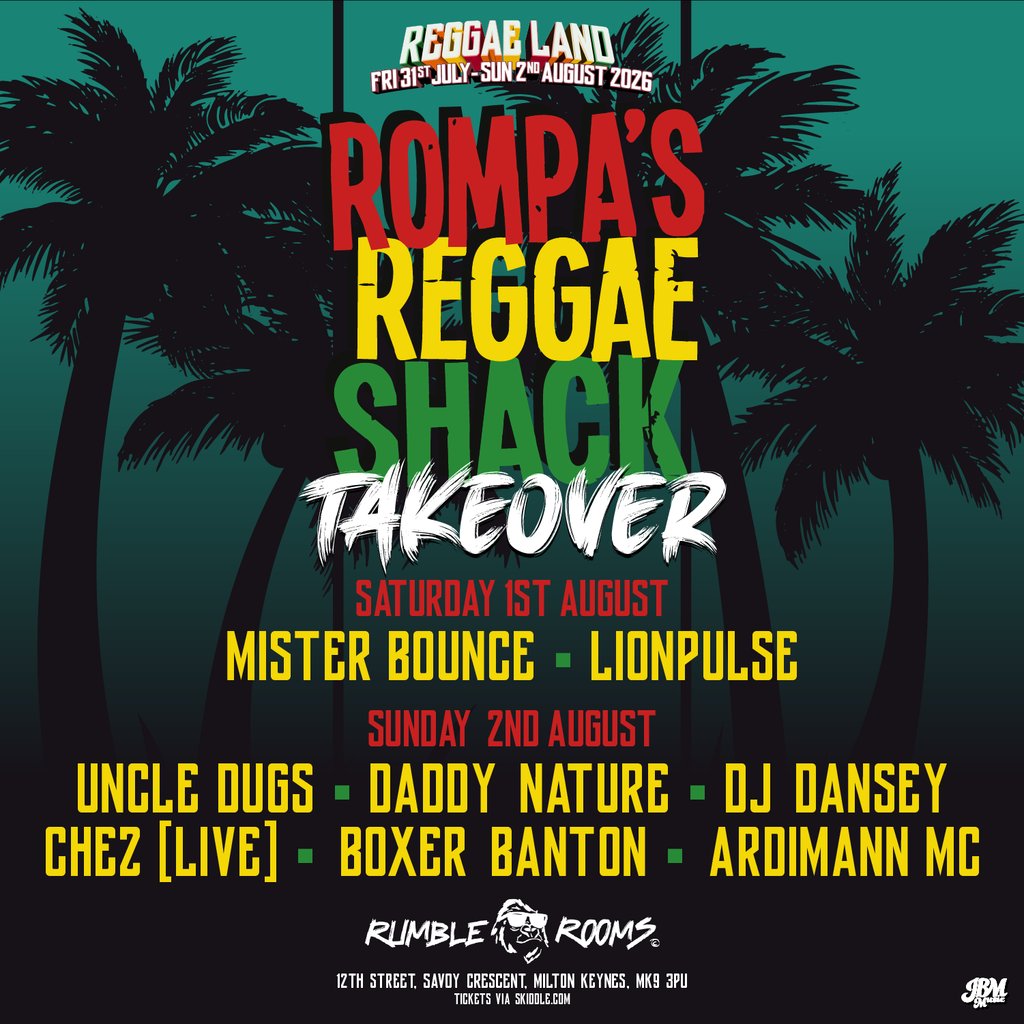 Reggae Land Official After Party at Rumble Rooms - Saturday
