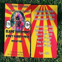 World Record Holder Elaine Davidson's Kinky Variety Toys, NO BABY OIL at The Banshee Labyrinth