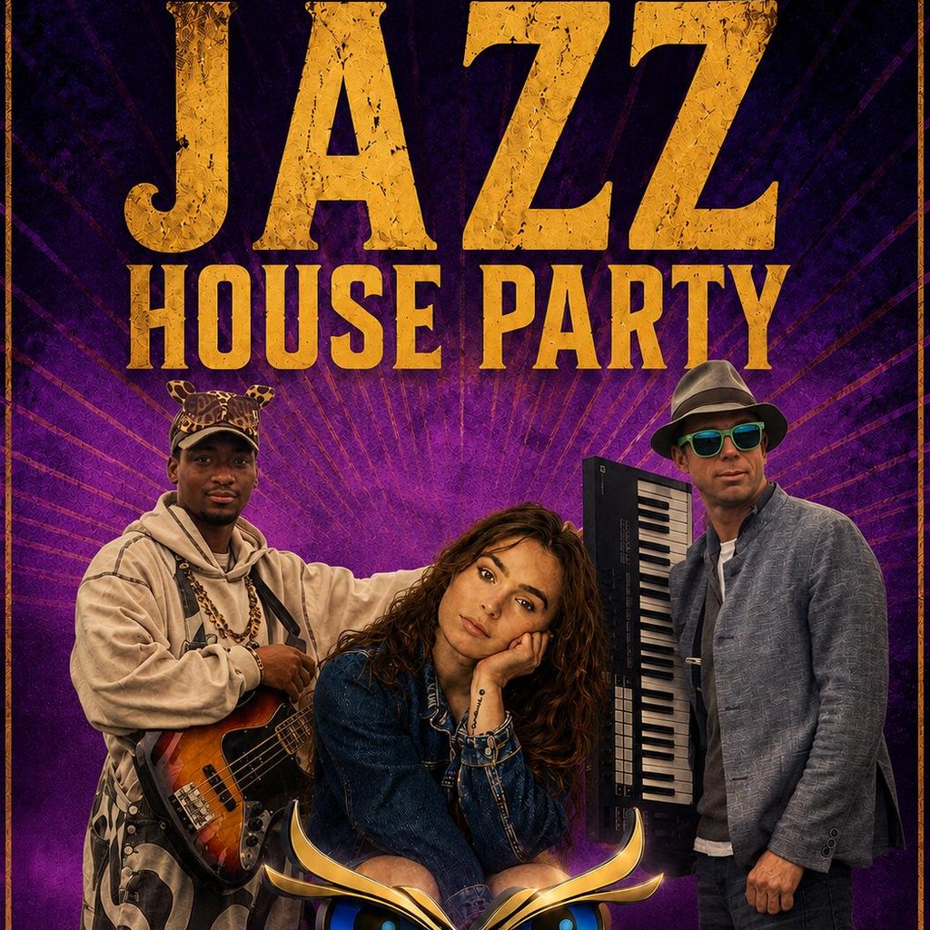 Free entry Jazz house Party — gig artwork