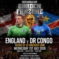 England v Dr Congo - R32 KO Game - World Cup Garden Fanzone at Nottingham Secret Garden