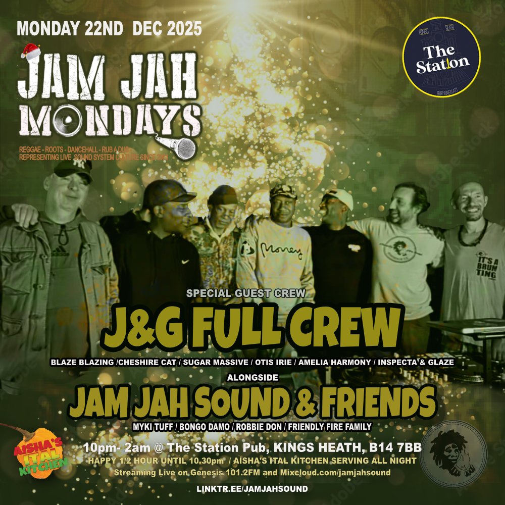 Jam Jah Mondays Xmas Party ft J&G alongside Jam Jah and friends