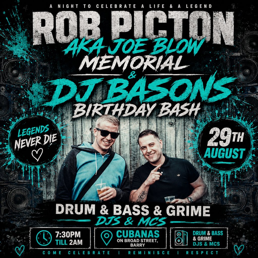 Joe blow aka rob picton memorial & dj bason birthday bash