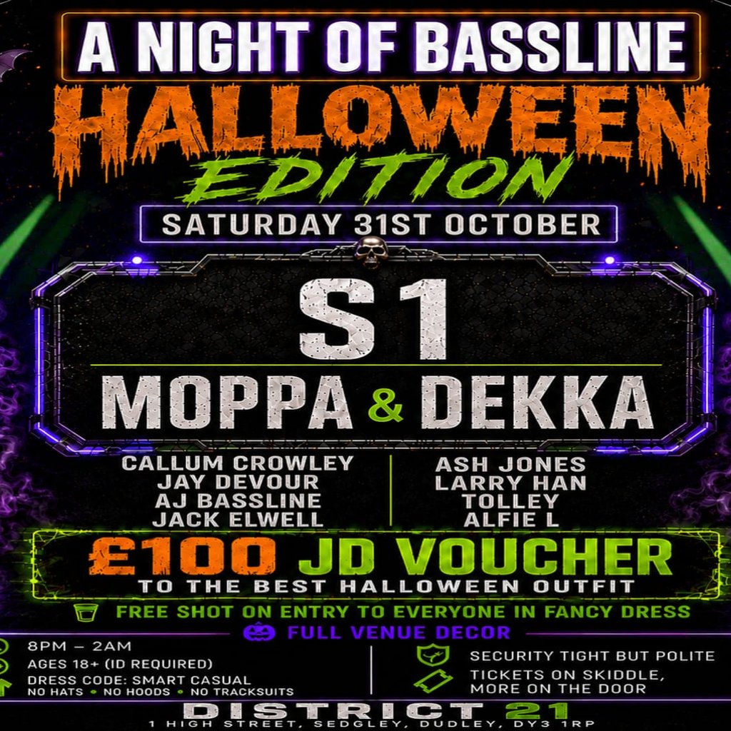 Bassline Halloween Special at District21, Dudley