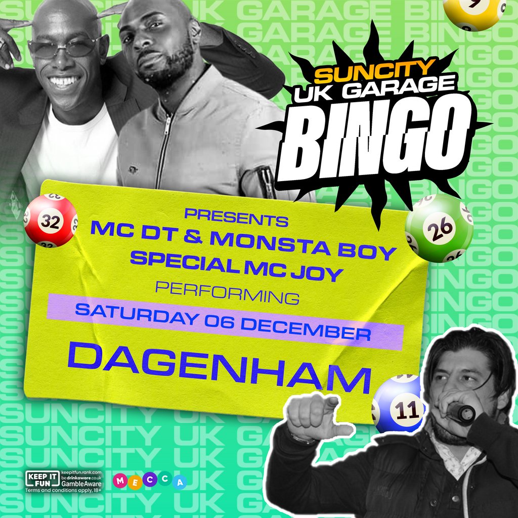 UK GARAGE BINGO with SPECIAL MC | MONSTA BOY LIVE P.A. OF 'SORRY