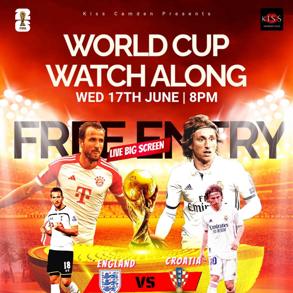 World Cup Watch Along London | England vs Croatia Live at Kiss C