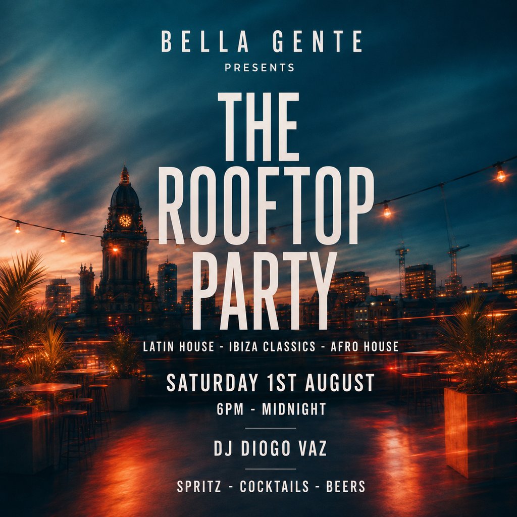 Leeds Rooftop Summer Party - Latin Afro House - Ibiza Classics
