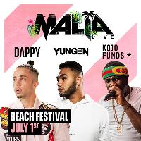Malia Live Beach Festival: Dappy, Yungen, Kojo Funds Malia Live Beach Festival: Dappy, Yungen, Kojo Funds