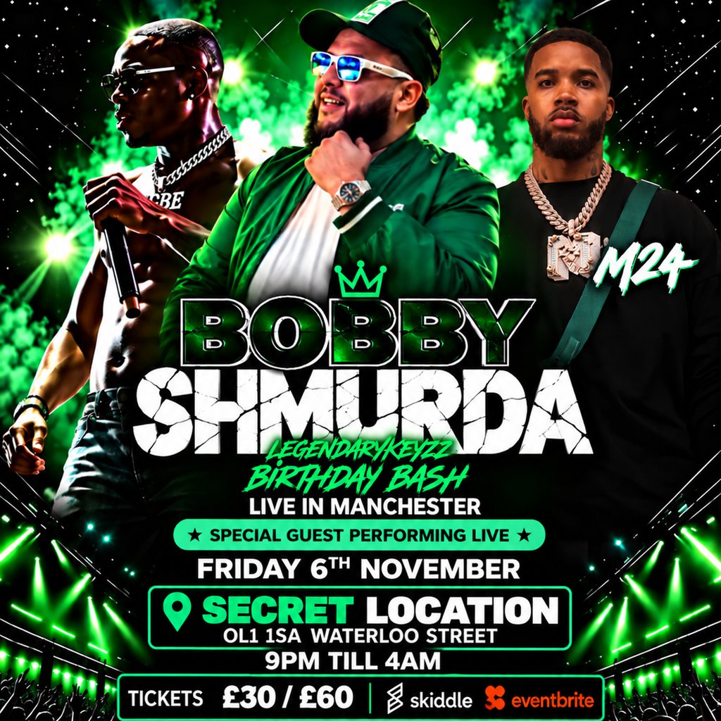 Bobby Shurmda X Legendarykeyzz X M24 Birthday Takeover at Retiro St, Oldham OL1 1SA, Oldham