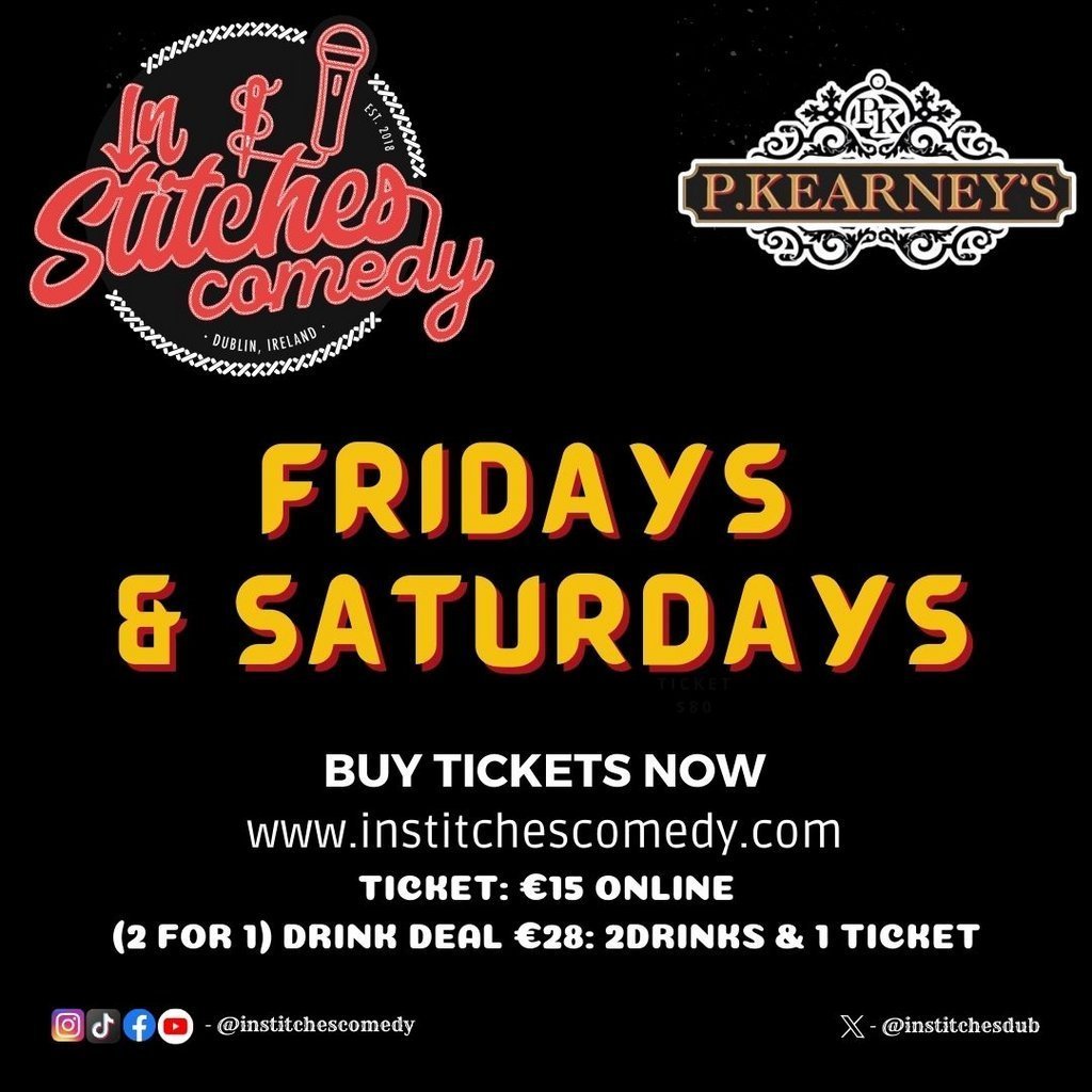 In Stitches Comedy Club Fridays, 19 September | Event in Dublin | AllEvents