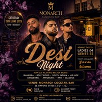 Monarch Desi Night at Monarch Cocktail Bar