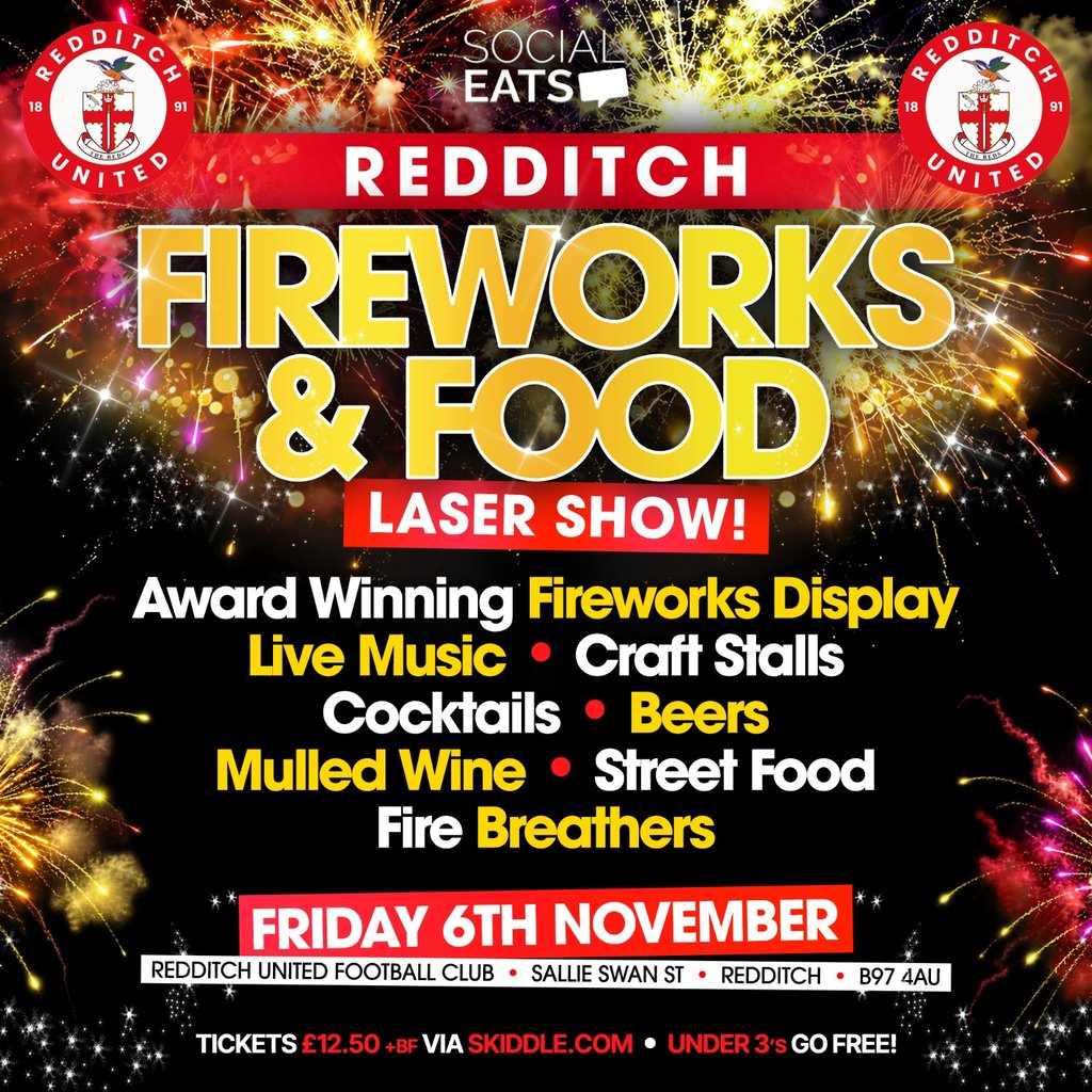 Redditch Fireworks & Food 2026 at Redditch United FC, Redditch