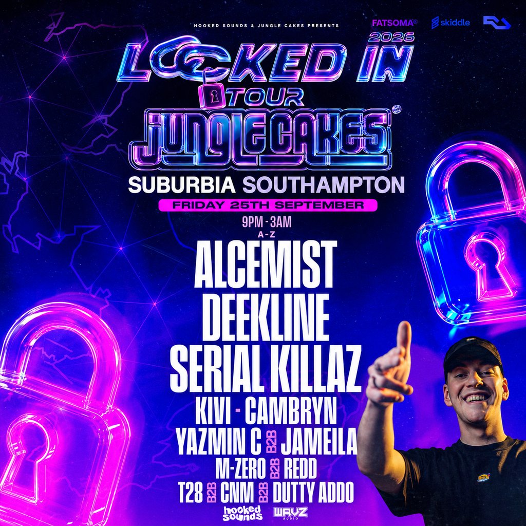 [Jungle Cakes] LOCKED IN: Alcemist, Deekline & Serial Killaz at Suburbia Southampton, Southampton