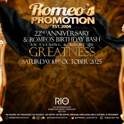 Romeo's Promotion - Greatness (Dinner, Comedy & Dance)