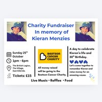 Beatson Cancer Charity fundraiser in memory of Kieran Menzies at Royal British Legion East Kilbride