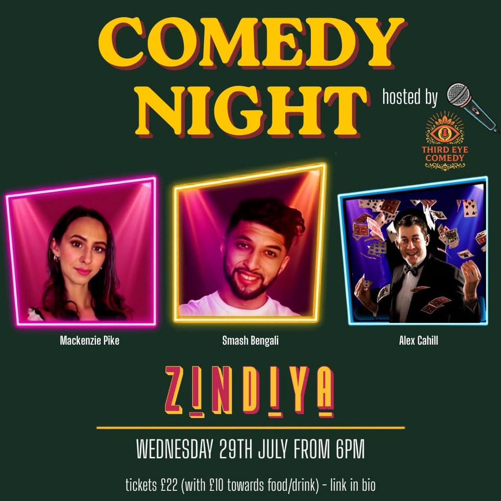 Comedy Night at Zindiya - Wednesday 29th July 2026