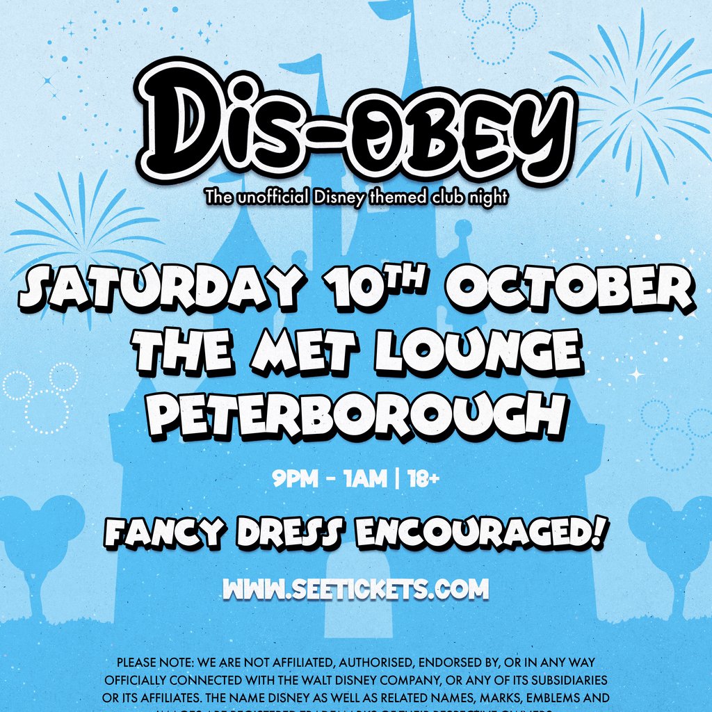 Dis-Obey - The Sound of Disney - in a club night! at The Met Lounge, Peterborough