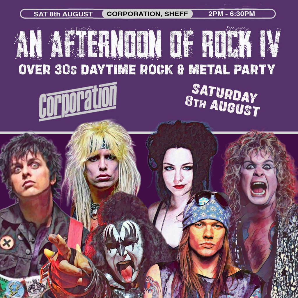 An Afternoon of Rock: SHEFFIELD (Over 30s Rock/Metal) 2pm-6:30pm