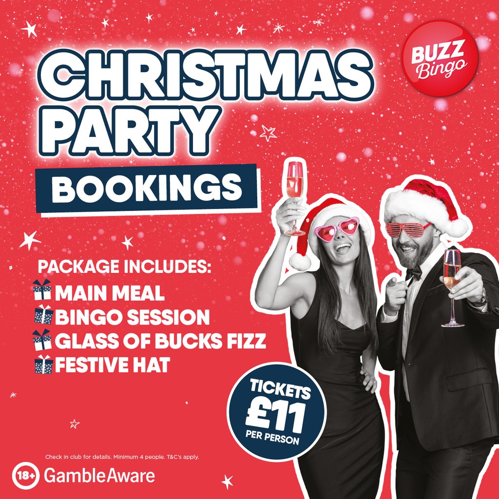 Christmas Party Bookings - Buzz Bingo Barnsley Pontefract Road at Buzz Bingo Barnsley, Barnsley