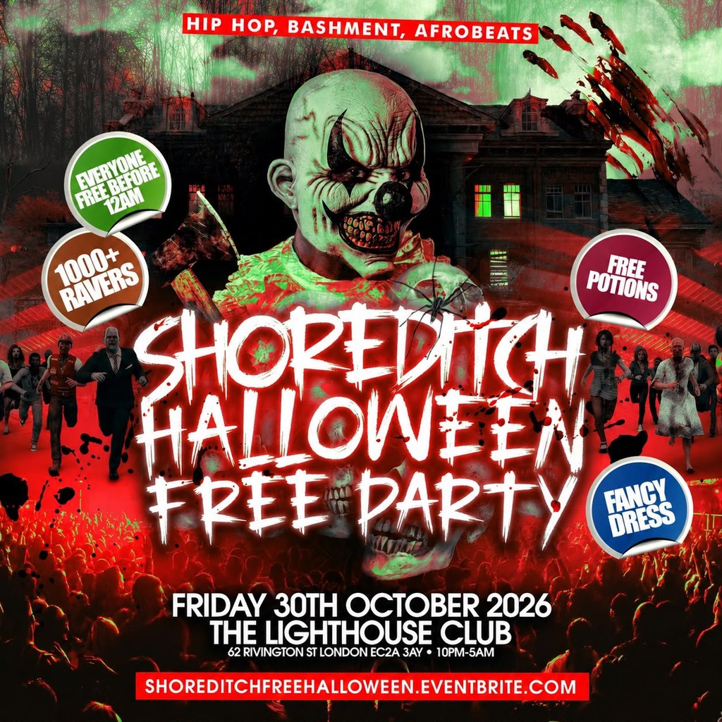 Shoreditch Halloween Free Party - Everyone Free Before 12AM