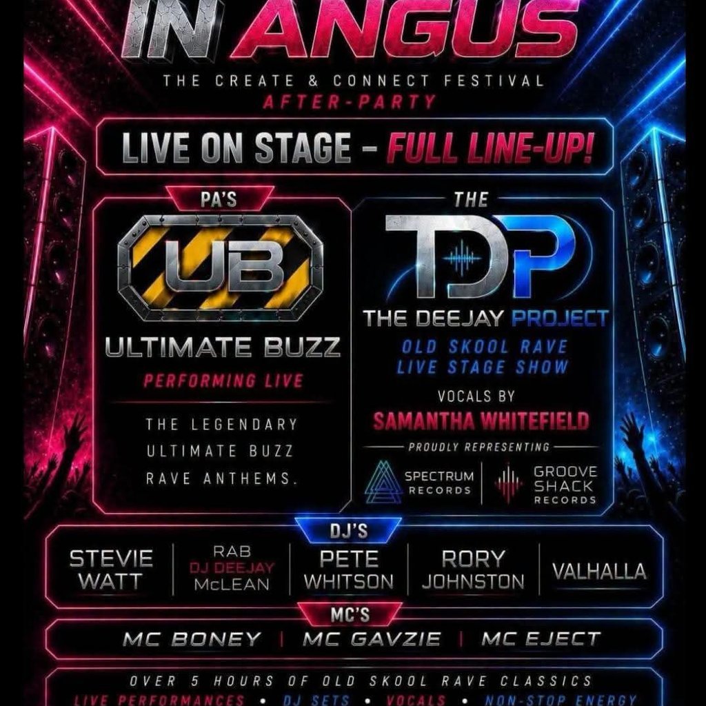 Rave in Angus — gig artwork